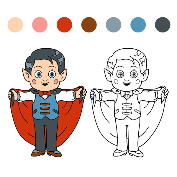 Livro para colorir para crianças: Personagens de Halloween (vampiro ) —  Vetores de Stock