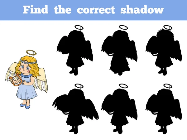 Find the correct shadow: Halloween Characters (angel) — Stock Vector