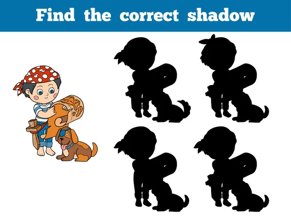 Find the correct shadow: Halloween Characters (pirate) — Stock Vector