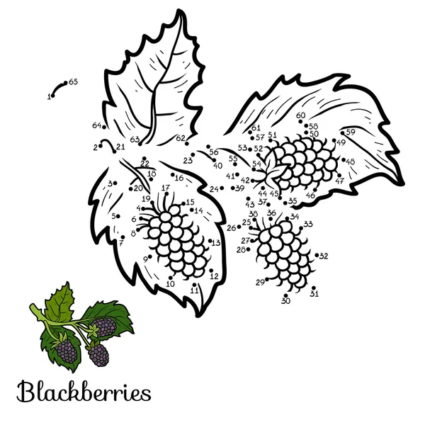 数字游戏: 水果和蔬菜 (黑莓) — 图库矢量图片