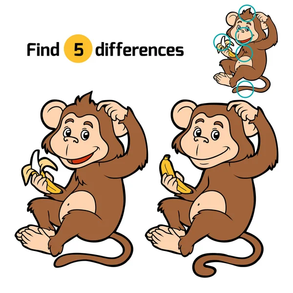 Jogo para crianças: encontrar diferenças (pequeno macaco ) Ilustração De Stock