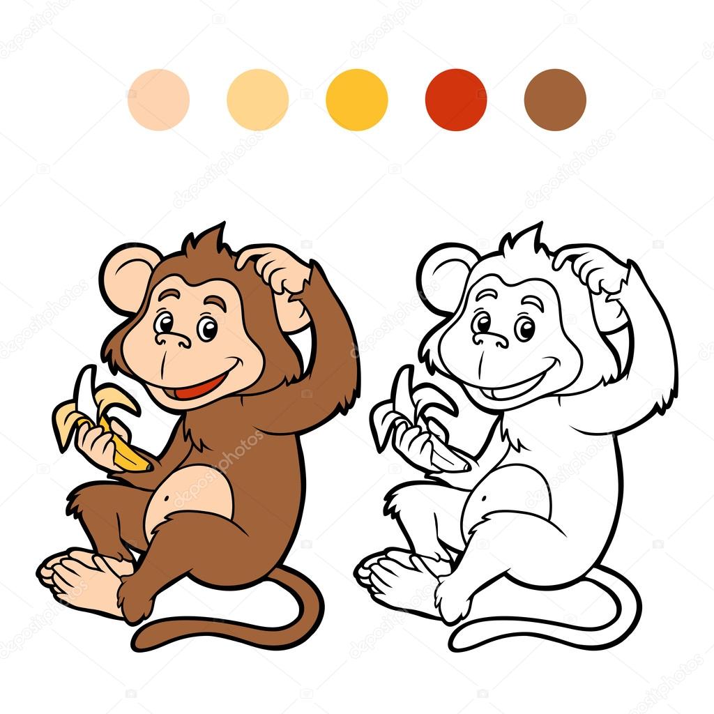 Coloring book for children: monkey