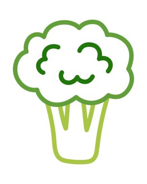 Brokoli sebze çizgisi, kalın renkli taslak. Küçük çocuklar ve kreş projesi için kolay boyama sayfası. Eğitim kitapları, oyunlar veya yaratıcı öğrenme faaliyetleri için sevimli izole vektör görüntüsü