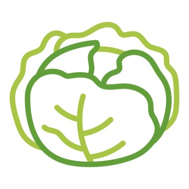 Kalın renkli çizgili lahana sebze çizgisi. Küçük çocuklar ve kreş projeleri için kolay boyama sayfası. Eğitim kitapları, oyunlar veya yaratıcı öğrenme faaliyetleri için sevimli izole vektör görüntüsü