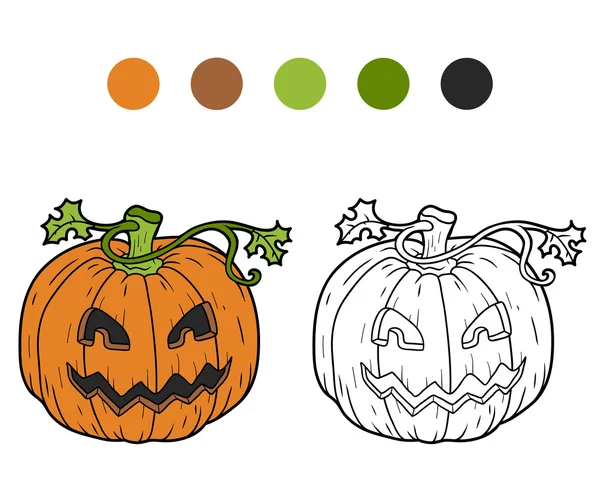 Livro para colorir: abóbora de Halloween —  Vetores de Stock