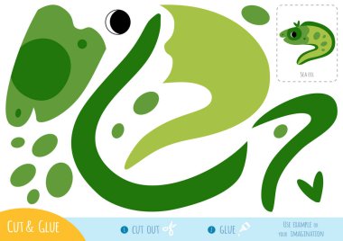 Düz stil çocuklar için deniz yılanbalığı kağıdı. Eğitici kesim ve yapıştırma oyunu. Karakteri yaratmak için makas ve yapıştırıcı kullanın. İyi motor beceriler ve sınıf aktiviteleri için yazılabilir çalışma tablosu.