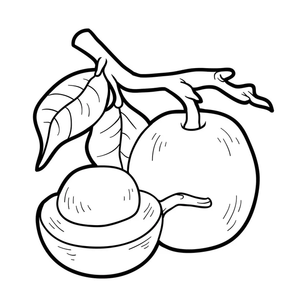Раскраска для детей: фрукты и овощи (ximenia ) — стоковый вектор