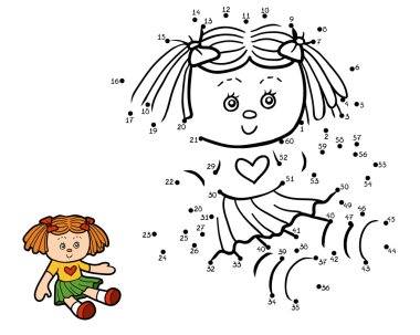 Sayı oyunu çocuklar için: bez bebek