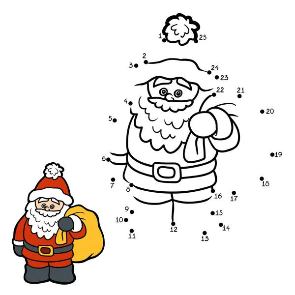 Номера игры для детей: Санта-Клаус — стоковый вектор