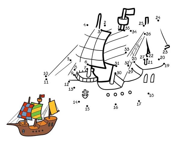 儿童的数字游戏: 船 — 图库矢量图片