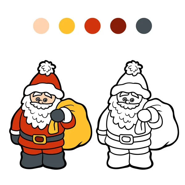 Çocuklar için boyama kitabı: Noel Baba — Stok Vektör