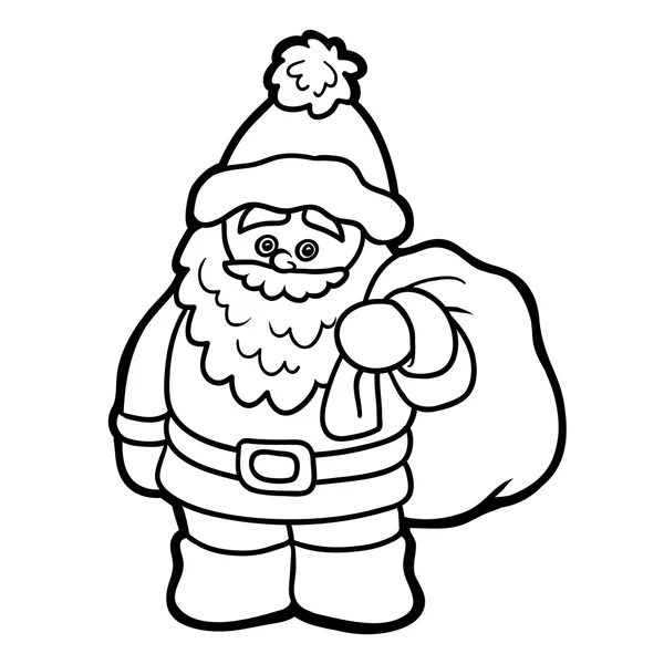 Книжка-розмальовка для дітей: Санта-Клаус — стоковий вектор