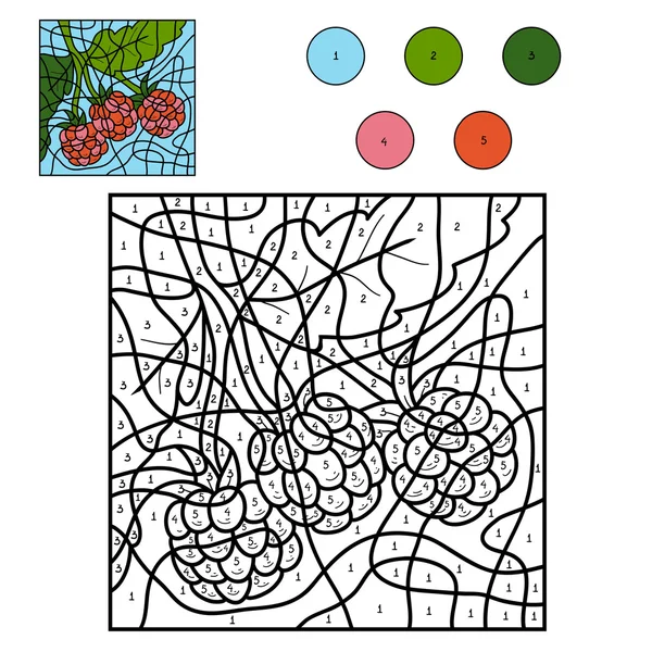 Color por número: frambuesa — Archivo Imágenes Vectoriales