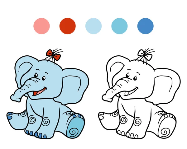 Libro para colorear para niños: elefante — Archivo Imágenes Vectoriales