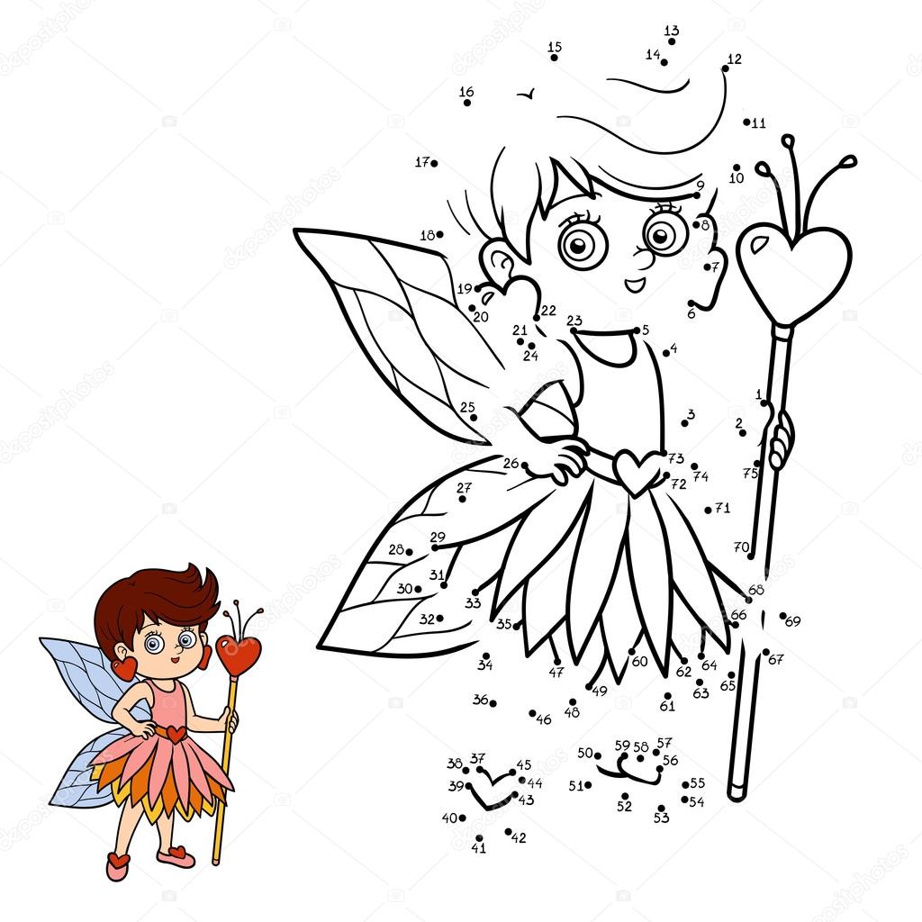 Numbers game for children: little fairy