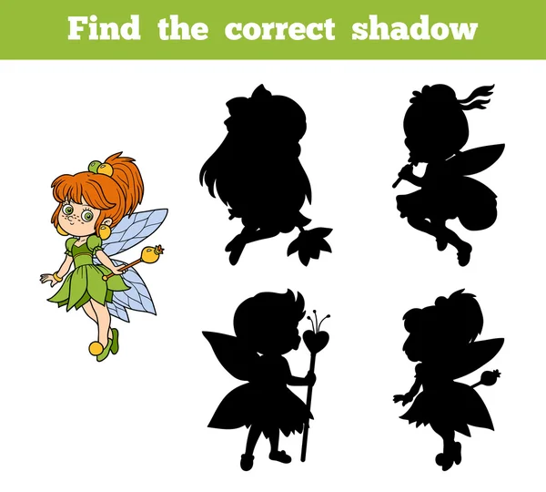 Find the correct shadow (little fairy) — Stock Vector