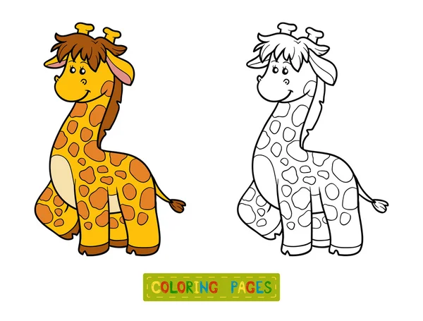 Livro para colorir para crianças (girafa ) — Vetor de Stock