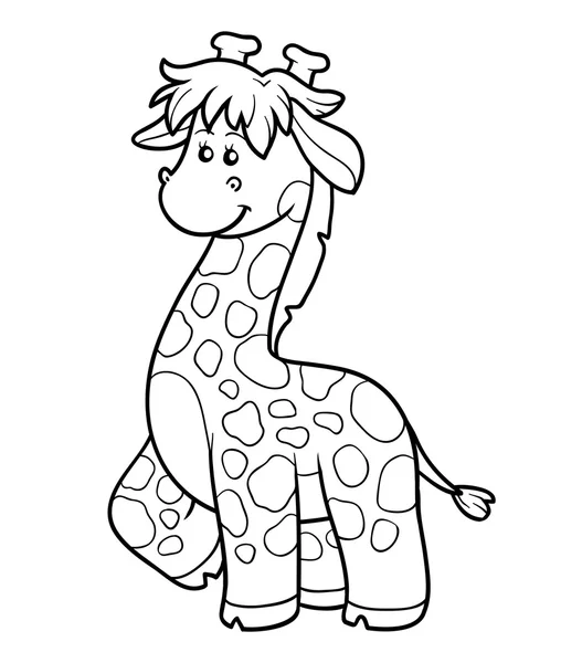 Libro para colorear para niños (jirafa ) — Vector de stock