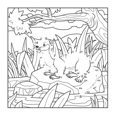 Çocuklar (su samuru ve arka plan için numaraları oyun)