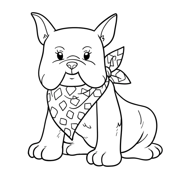 Livre à colorier (bouledogue français ) — Image vectorielle