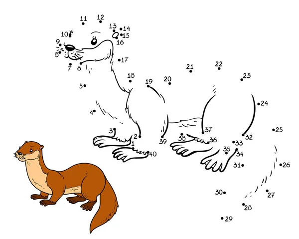 Numbers game (otter) — Stockvector