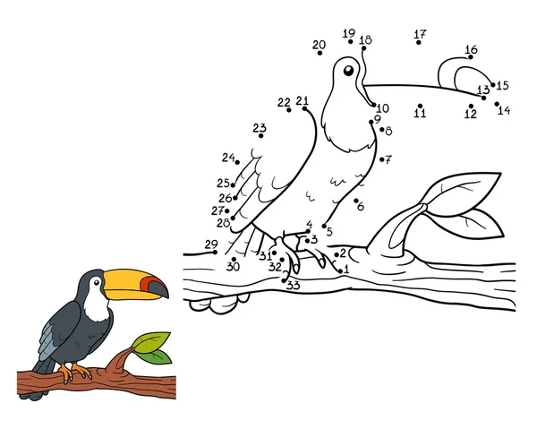 Numeri di gioco, gioco per bambini (toucan ) — Vettoriale Stock