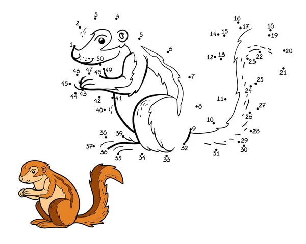 Aantal spel, spel voor kinderen (grondeekhoorn, xerus) — Stockvector