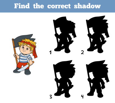 (Korsan çocuk ve bayrak doğru gölge bul)