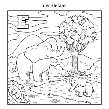 Alman alfabesi, harf E (filler ve arka plan)