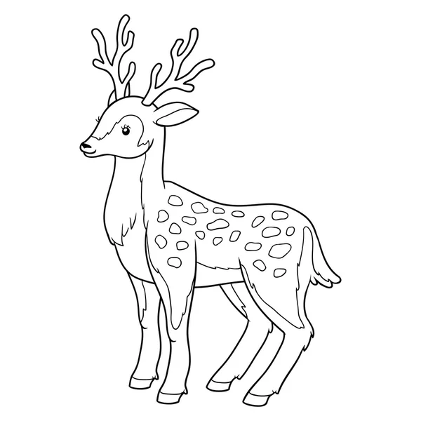 (鹿の子供のための塗り絵) — ストックベクタ