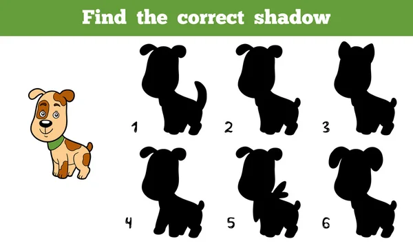 Trouver l'ombre correcte (chien ) — Image vectorielle