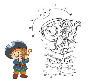 Çocuklar (korsan çocuk ve maymun için numaraları oyun)