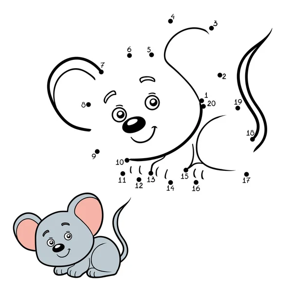 Игра чисел для детей (мышь ) — стоковый вектор