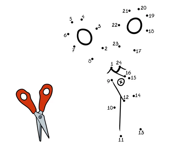 Numbers game for children (scissors) — Stock Vector
