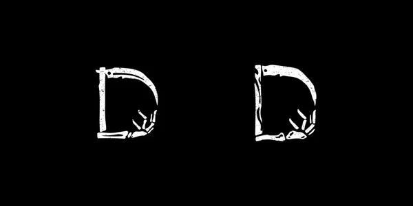 D letter grunge illustration. — Stock Vector