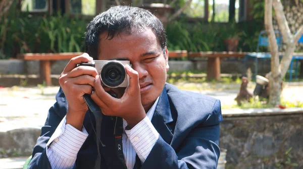 Empresário Que Trabalha Durante Dia — Fotografia de Stock