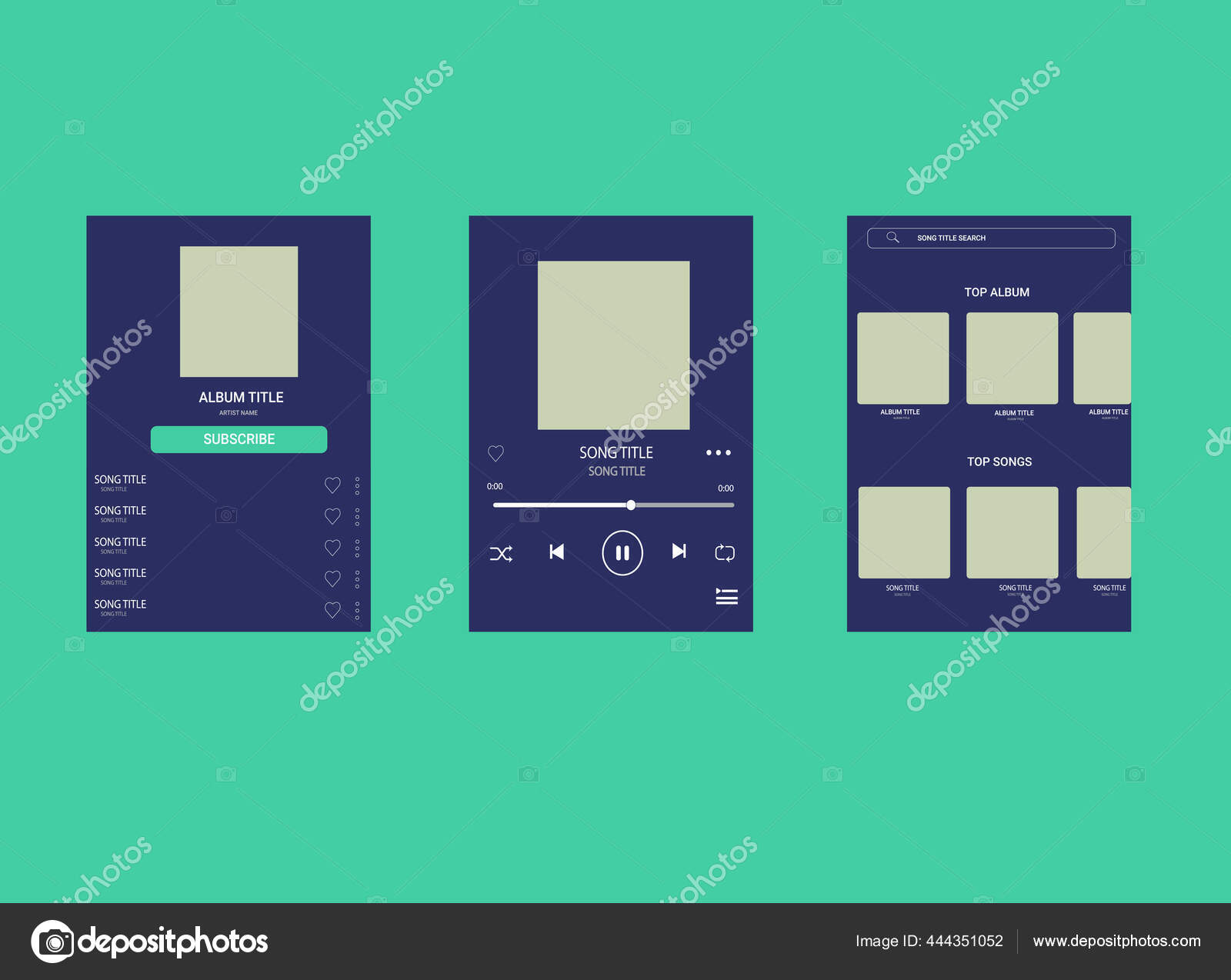 Template Music Player Handphone Stock Vector Image by ©Faishalabdula