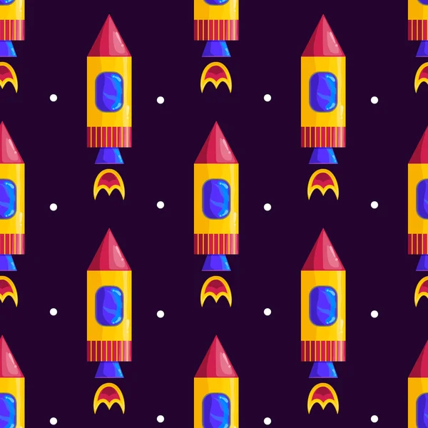 Seamless pattern with rockets