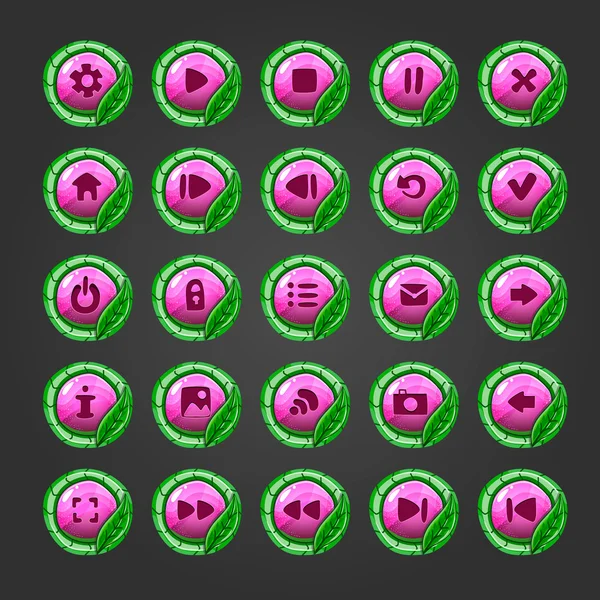 Grand ensemble de bouton vectoriel pour la conception de jeu-10 — Image vectorielle