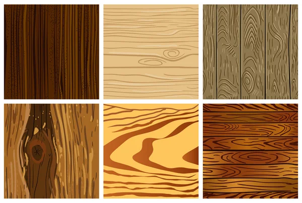 木製のシームレス パターンのセット — ストックベクタ