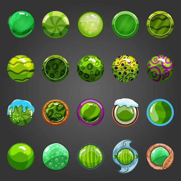 Büyük yuvarlak yeşil düğme kümesi