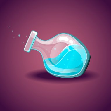 Şişe sıvı ile. Sihirli iksir.