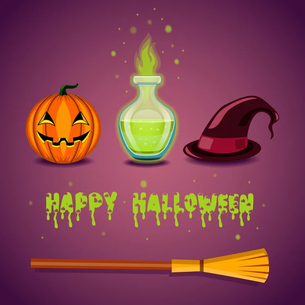 Tarjeta de felicitación Feliz Halloween — Archivo Imágenes Vectoriales