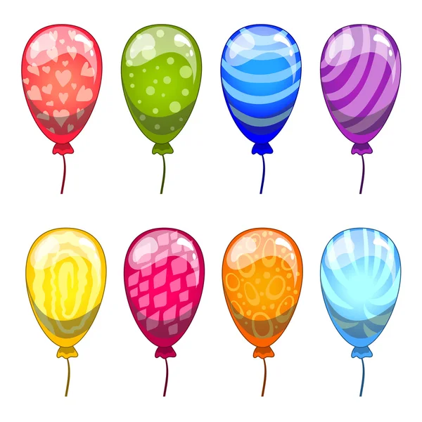 Lindo conjunto de globos vector de dibujos animados — Vector de stock