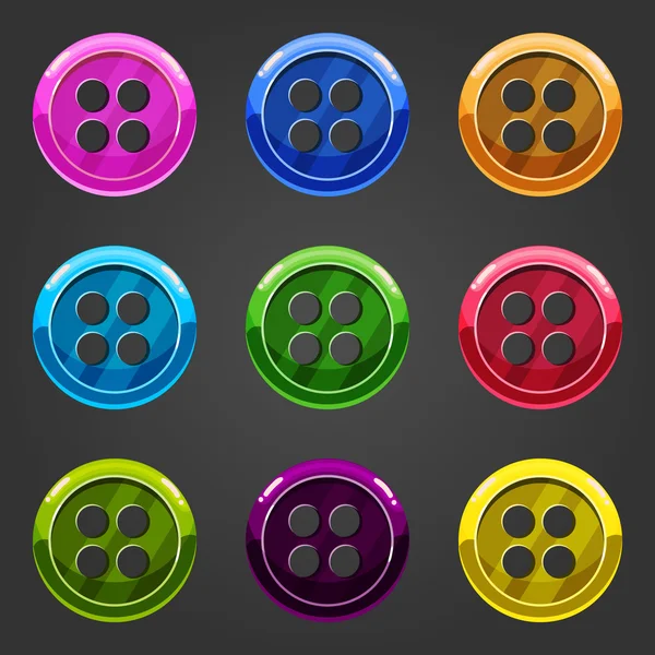 Set of multicolored vector button closing 1 — Stock Vector
