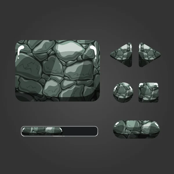 Conjunto de diferentes botones de piedra — Vector de stock