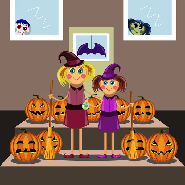 Ayudante de madre. Halloween — Vector de stock