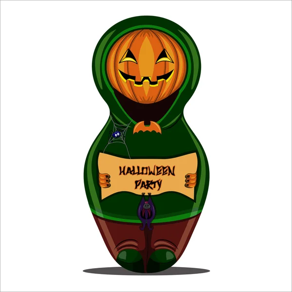 Calabaza de muñeca anidada. Halloween — Archivo Imágenes Vectoriales