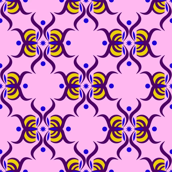 Naadloze patroon met paarse ornament — Stockvector