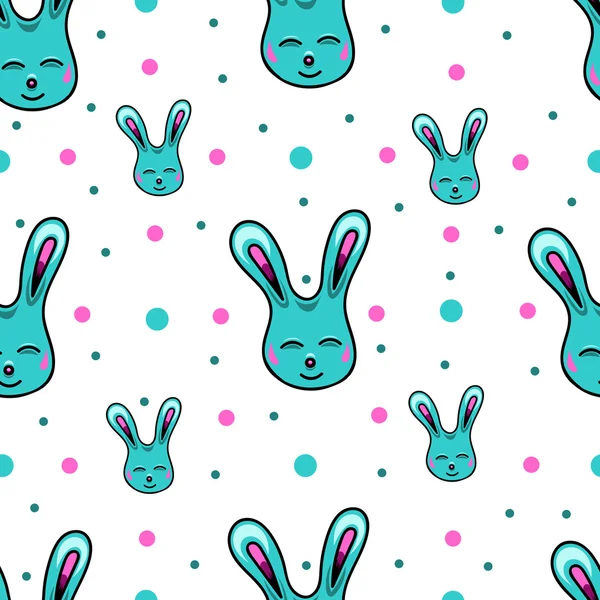 Seamless pattern with Easter rabbits — Stock Vector
